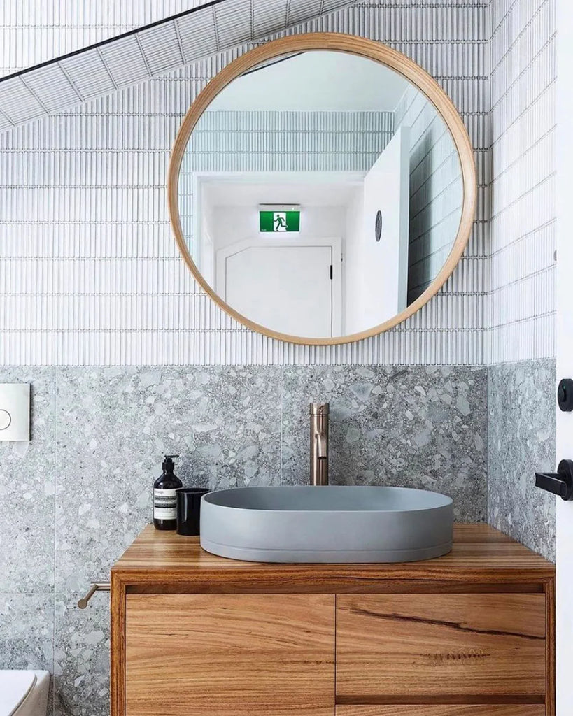 Nood Co Pill Basin Wall Hung - Powder Blue