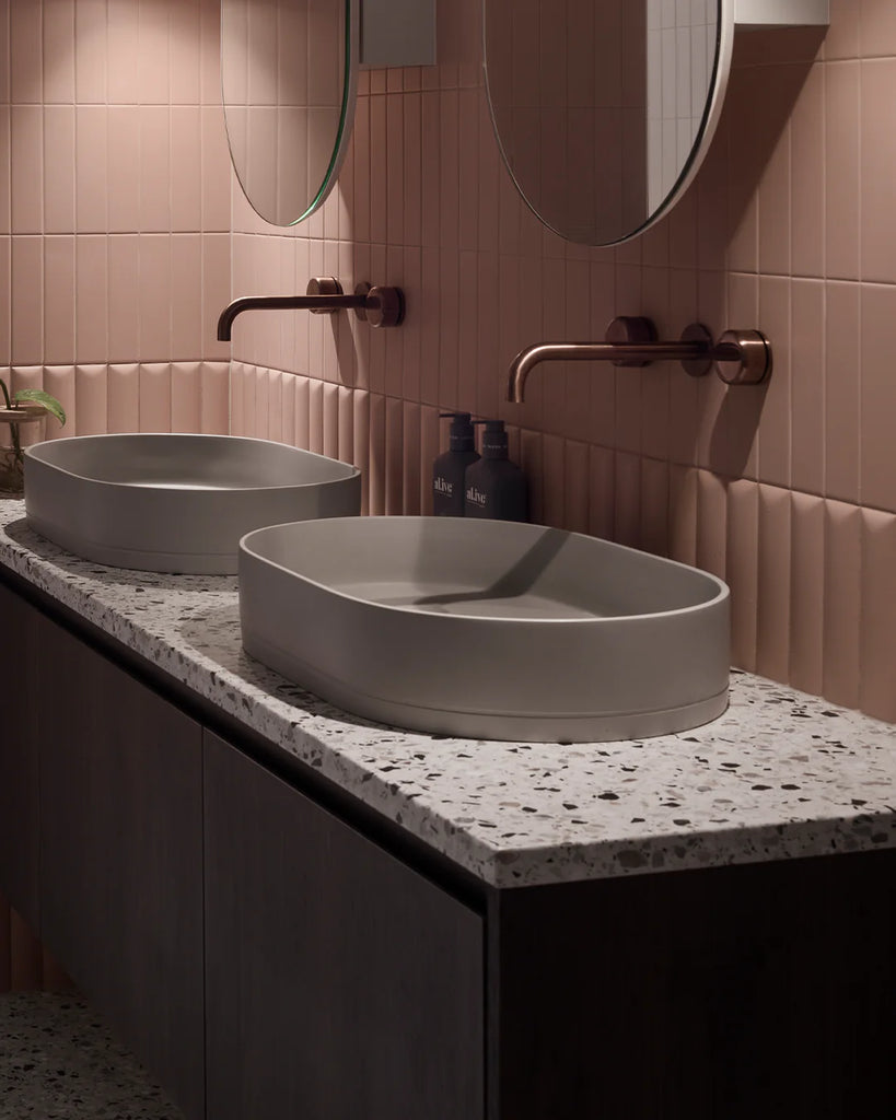 Nood Co Pill Basin Wall Hung - Sky Grey