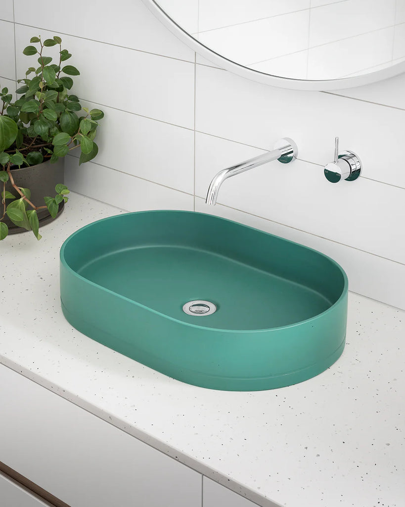 Nood Co Pill Basin Wall Hung - Teal