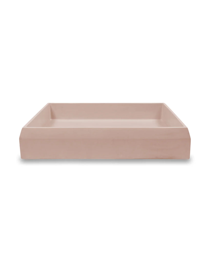 Nood Co Prism Rectangle Basin Wall Hung - Blush Pink
