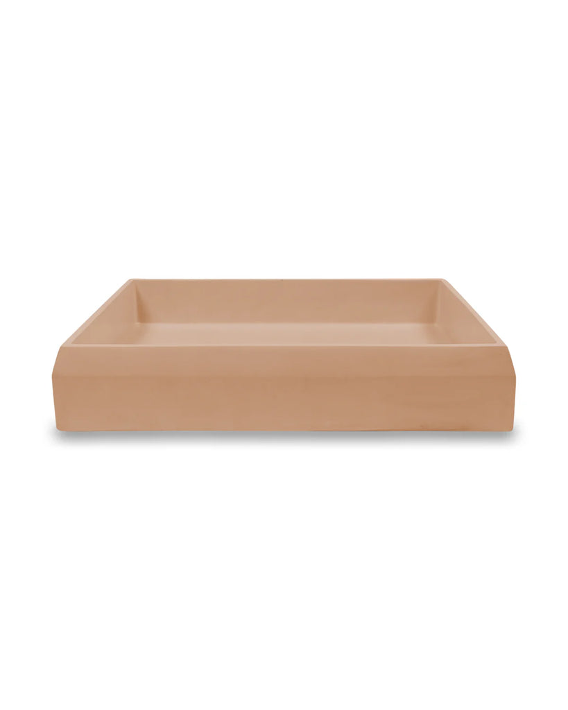 Nood Co Prism Rectangle Basin Wall Hung - Pastel Peach