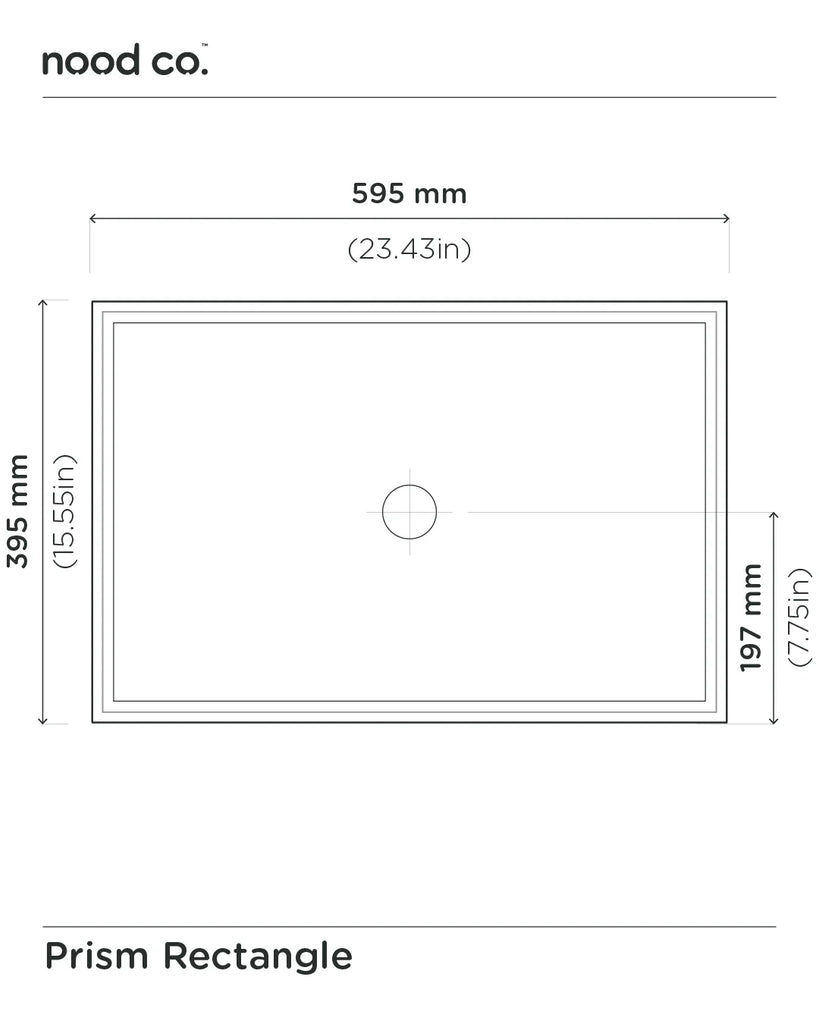 Nood Co Prism Rectangle Basin Wall Hung - Powder Blue