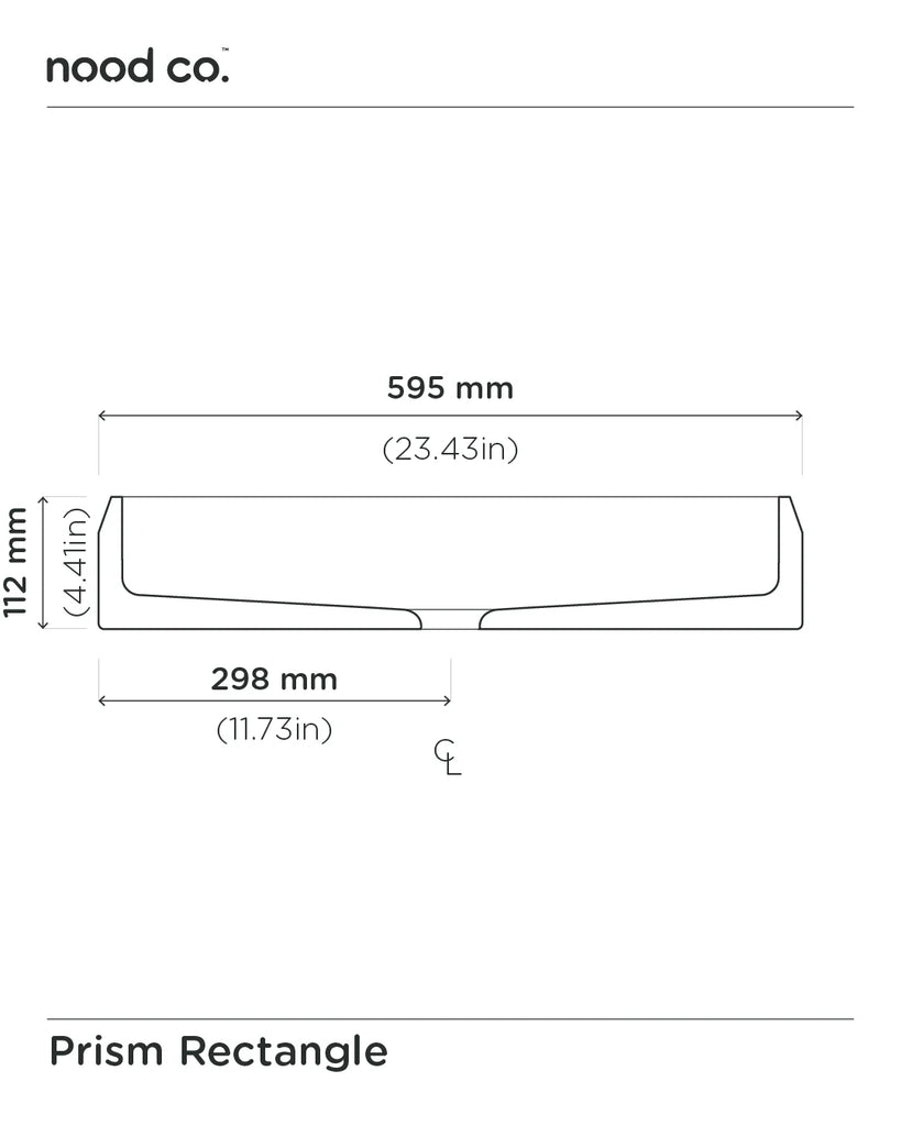 Nood Co Prism Rectangle Basin Wall Hung - Powder Blue