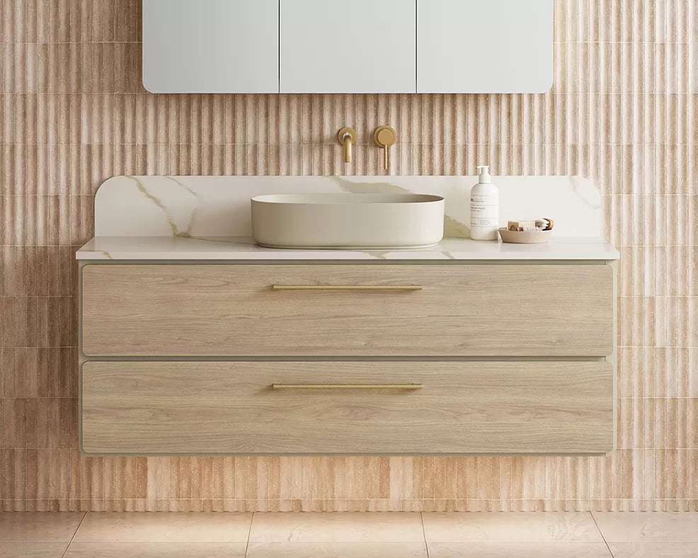 Timberline Colby Wall Hung Vanity With Silk Surface Top and Above Counter Basin