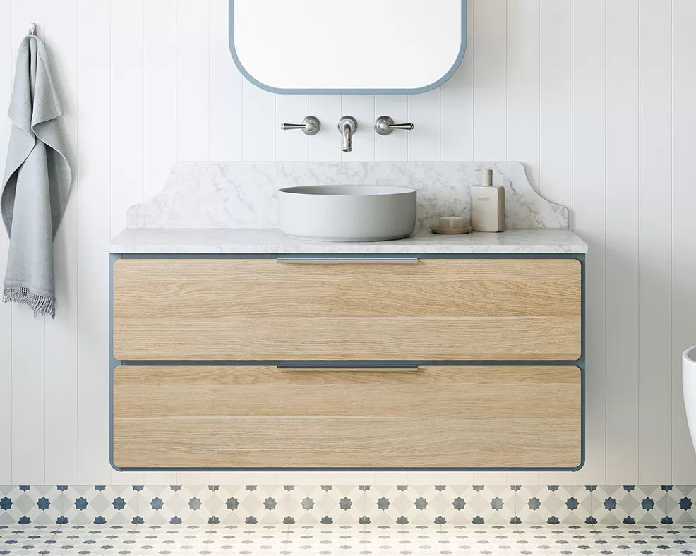 Timberline Colby Wall Hung Vanity With Silk Surface Top and Above Counter Basin