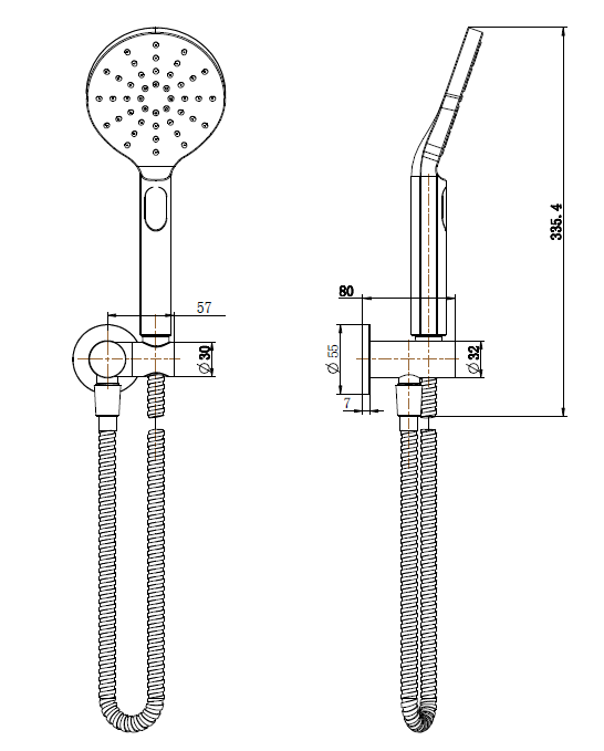 Ikon Cora Hand Shower - Brushed Copper