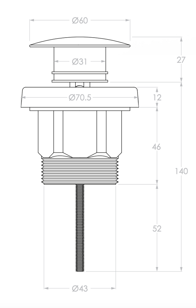 ADP Universal Plug & Waste - Chrome