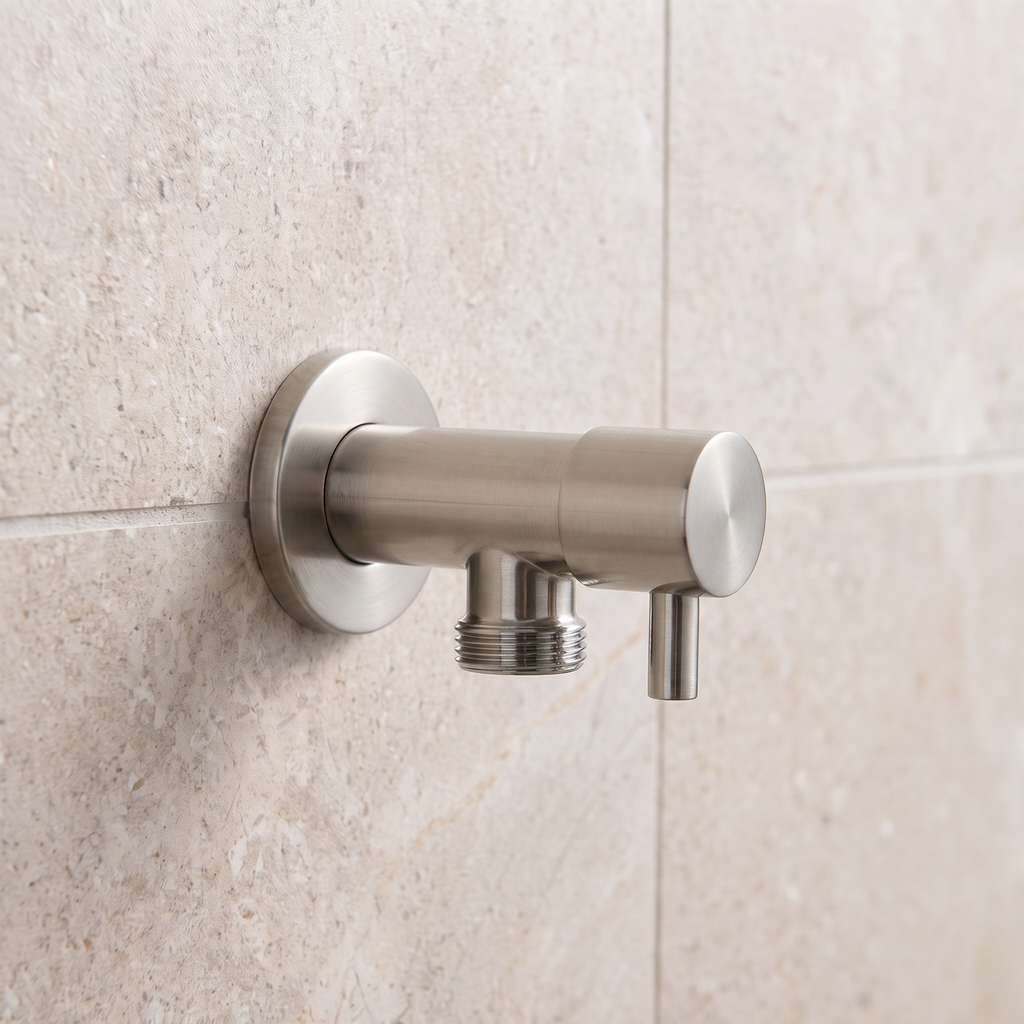 Premium Mini Cistern Stop Angle Valve - Brushed Stainless