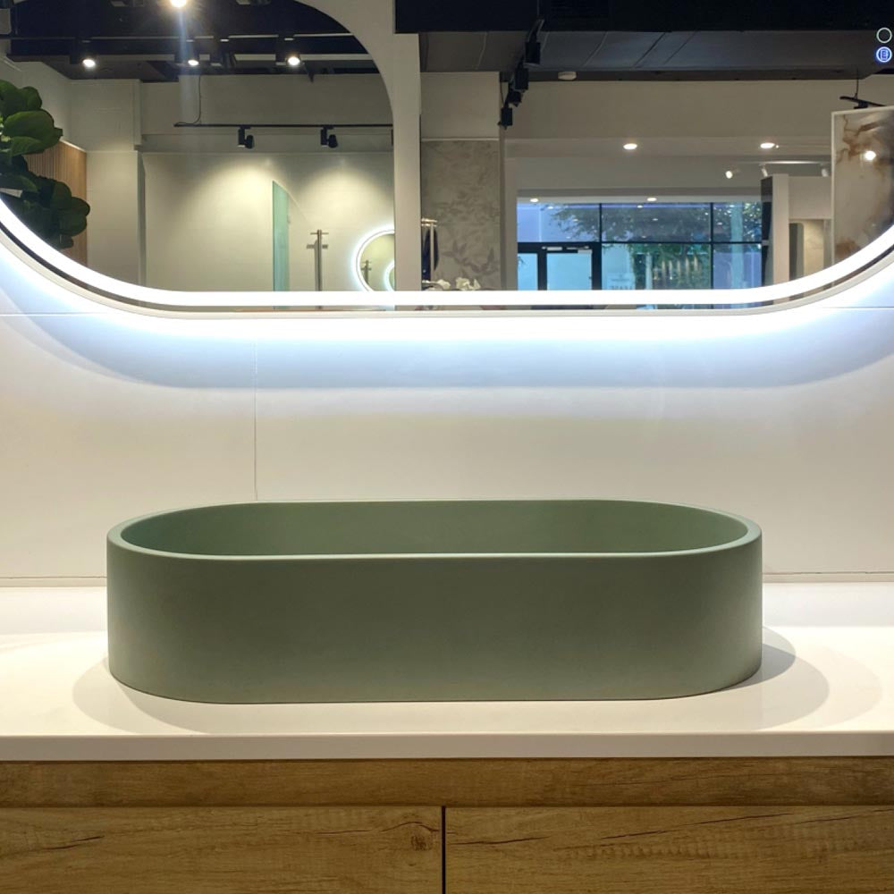 Fienza Jada Pill Concrete Above Counter Basin - Sage
