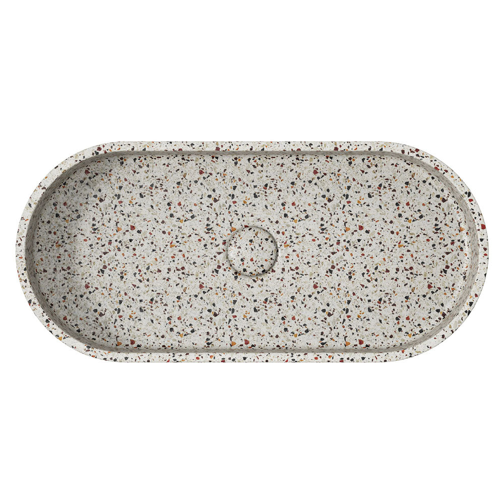 Fienza Jada Pill Concrete Above Counter Basin - Terrazzo