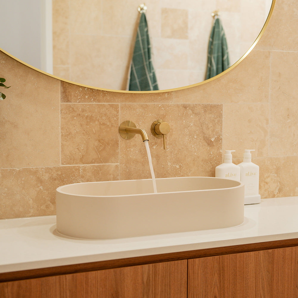 Fienza Jada Pill Concrete Above Counter Basin - Warm White