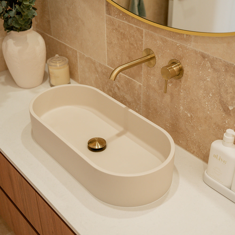 Fienza Jada Pill Concrete Above Counter Basin - Warm White