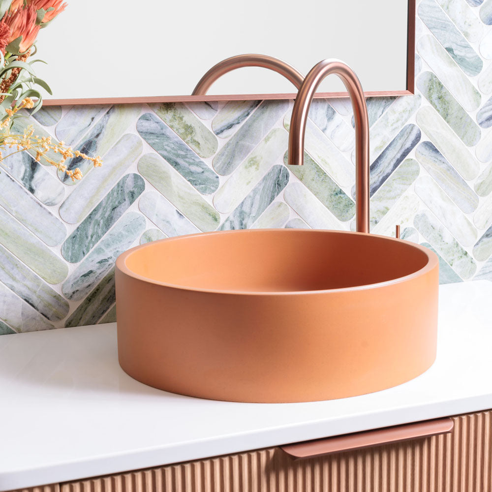Fienza Jada Round Concrete Above Counter Basin - Tuscan