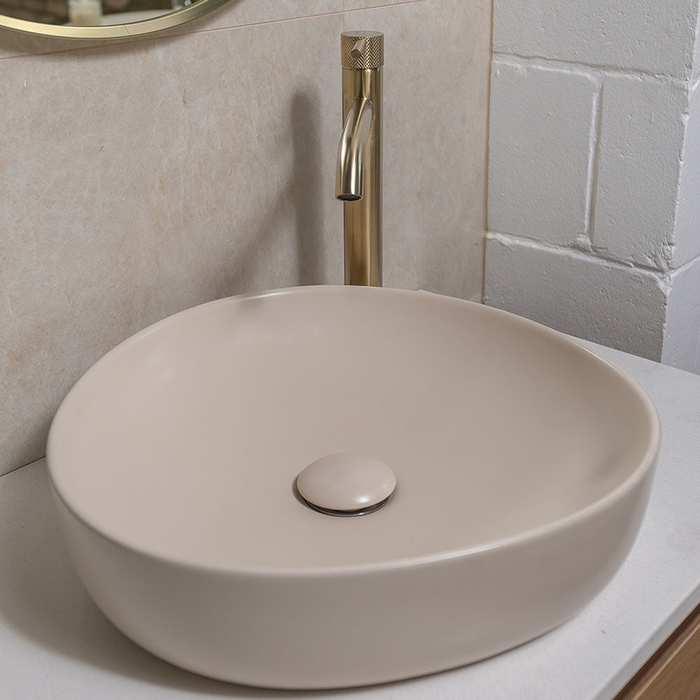 Fienza Pebble Above Counter Basin - Matte Khaki