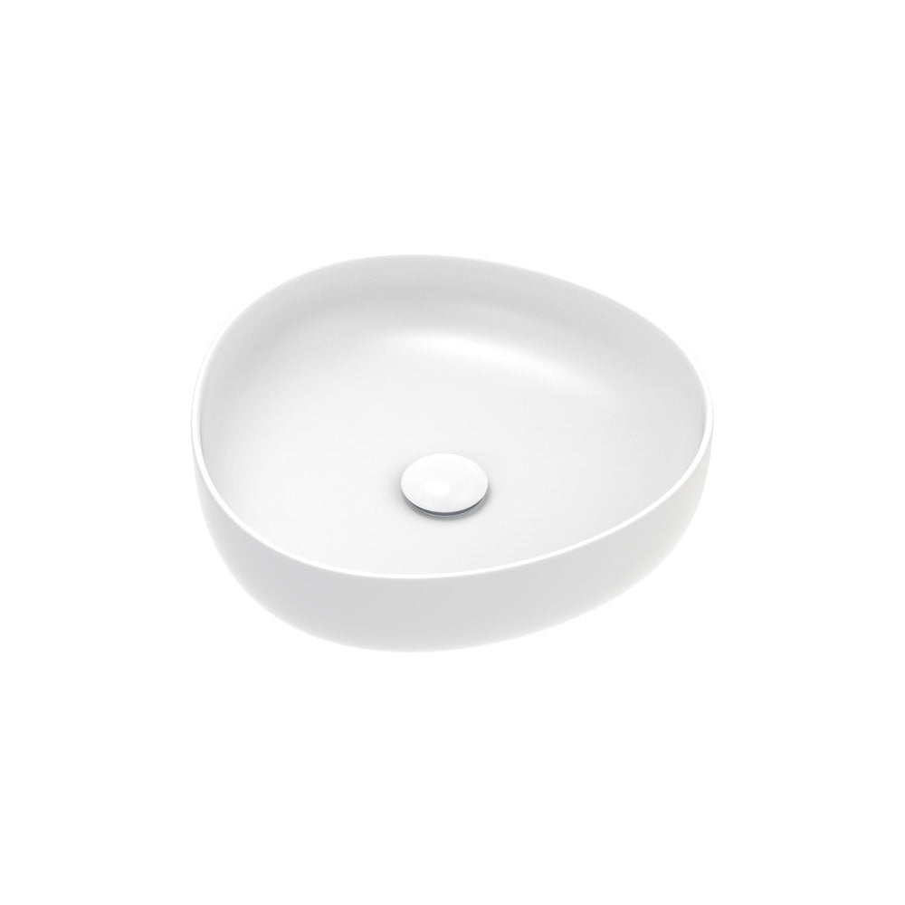 Fienza Pebble Above Counter Basin - Matte White