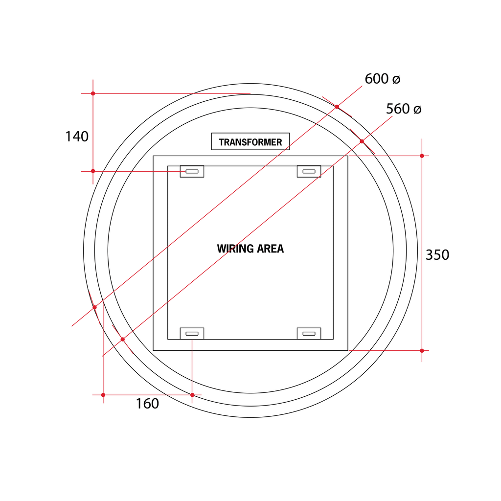 Thermogroup Ablaze Premium RS Range Back-Lit Mirror