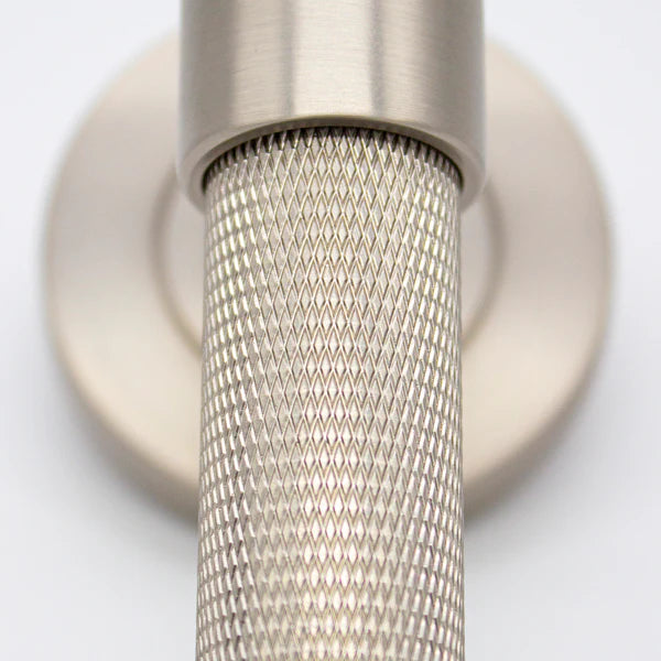 Manovella Knurled Passage Door Handle - Rosedale - Brushed Nickel