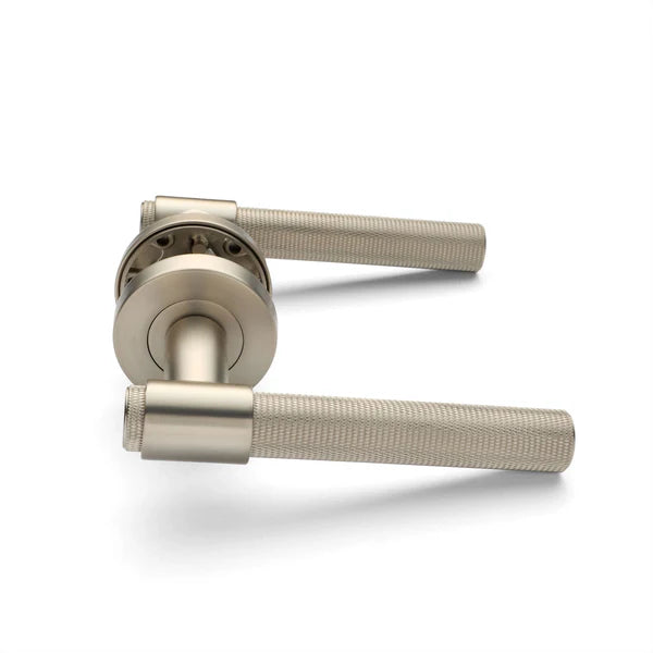 Manovella Knurled Passage Door Handle - Rosedale - Brushed Nickel