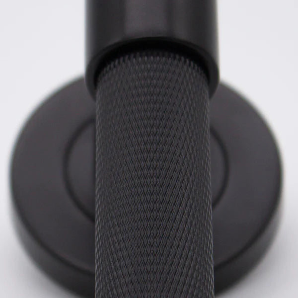 Manovella Knurled Passage Door Handle - Rosedale - Matte Black
