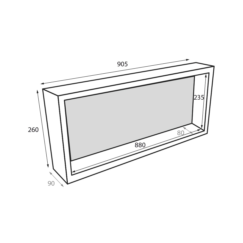 Radiant Thermaniche Wall & Shower Niches 235 x 880 x 90mm