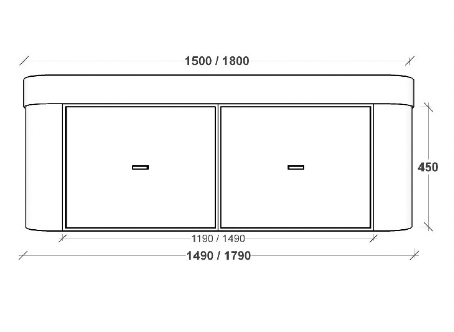 Rifco Contour Deluxe Wall Hung Vanity with Corian Integrated Benchtops