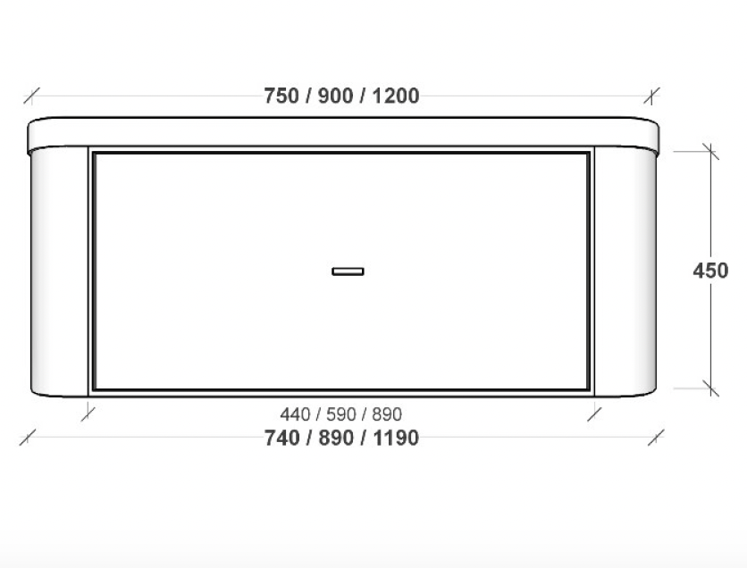 Rifco Contour Deluxe Wall Hung Vanity with Corian Integrated Benchtops