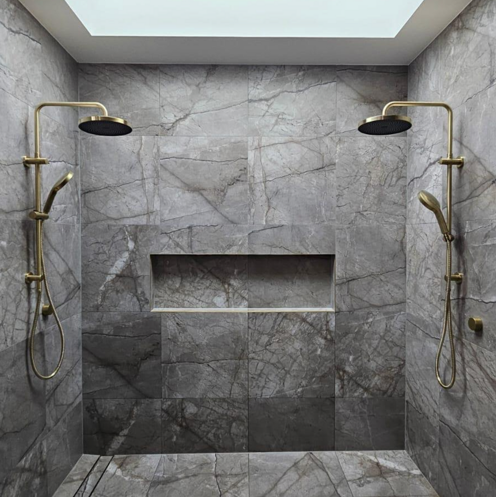 Root Light Grey Satin Marble Look Tile 300x600