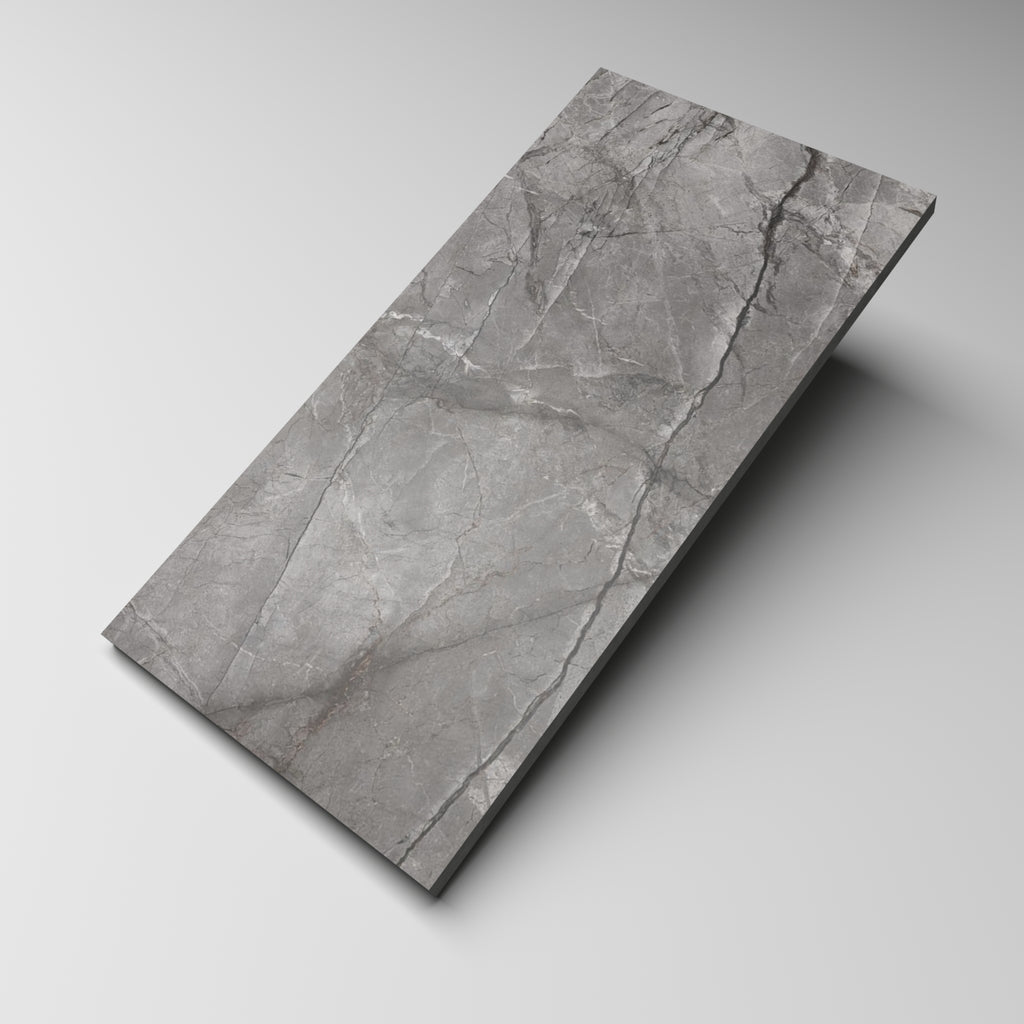 Root Light Grey Polished Marble Look Tile 600x1200
