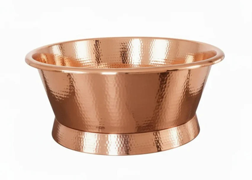 Ravi Genuine Antique Copper Freestanding Round Wall Bathtub