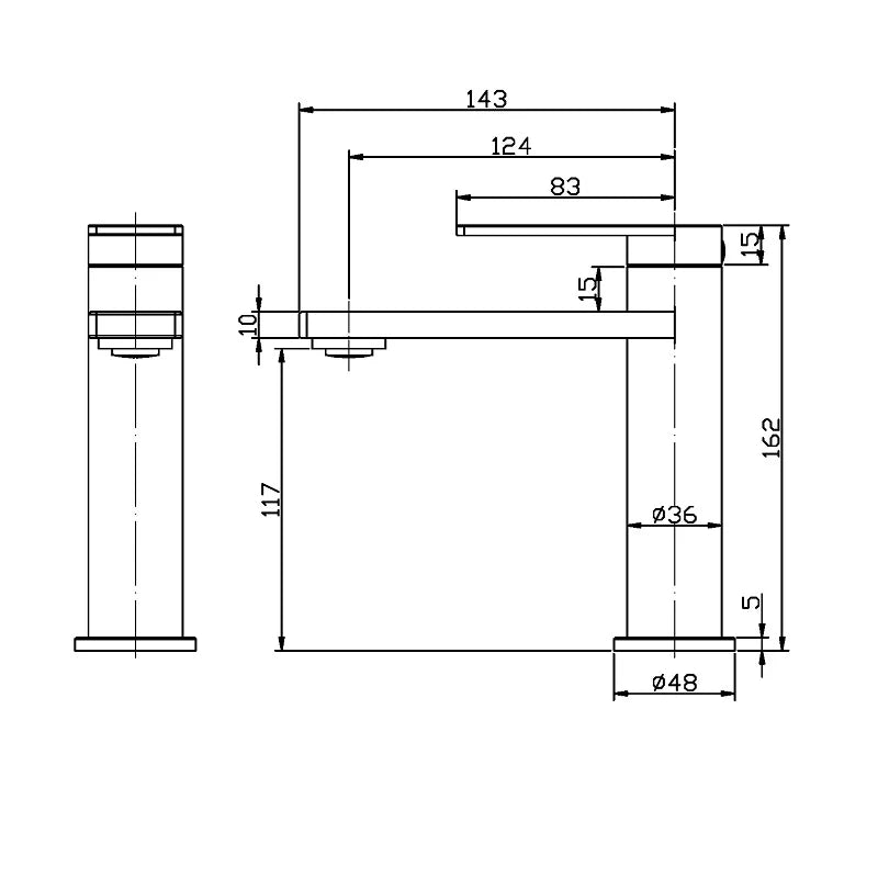 Serena Ruki Basin Mixer - Brushed Nickel