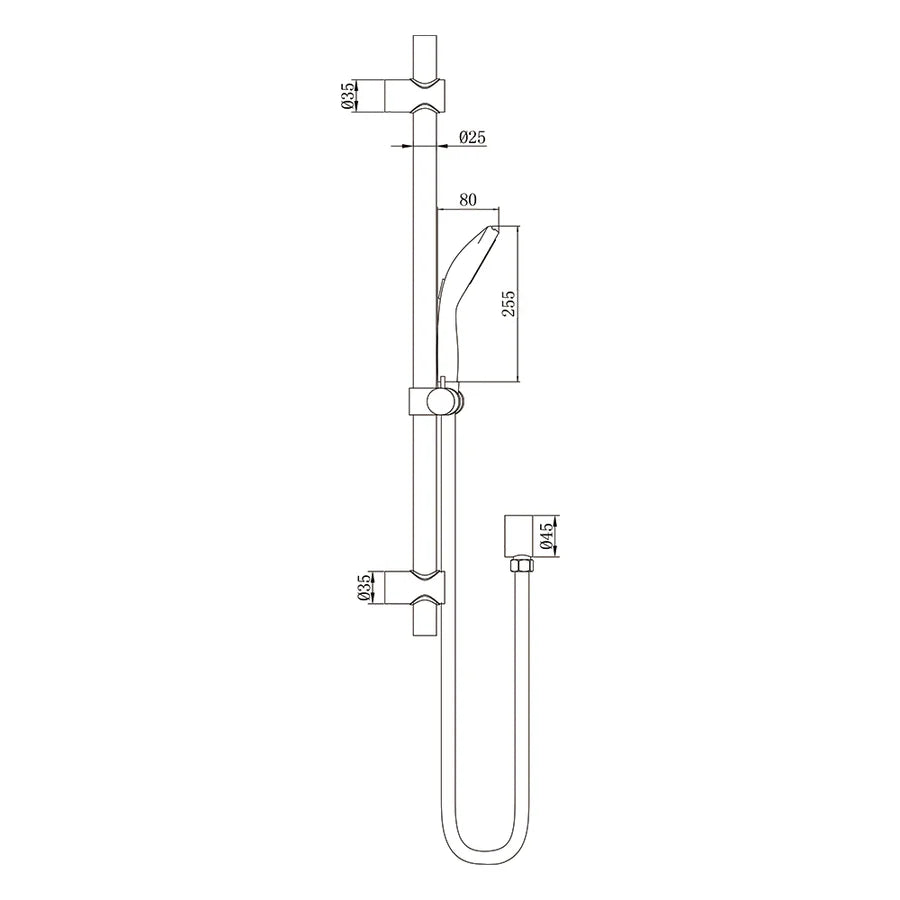 Amoza Round 5 Functions Hand Shower on Rail