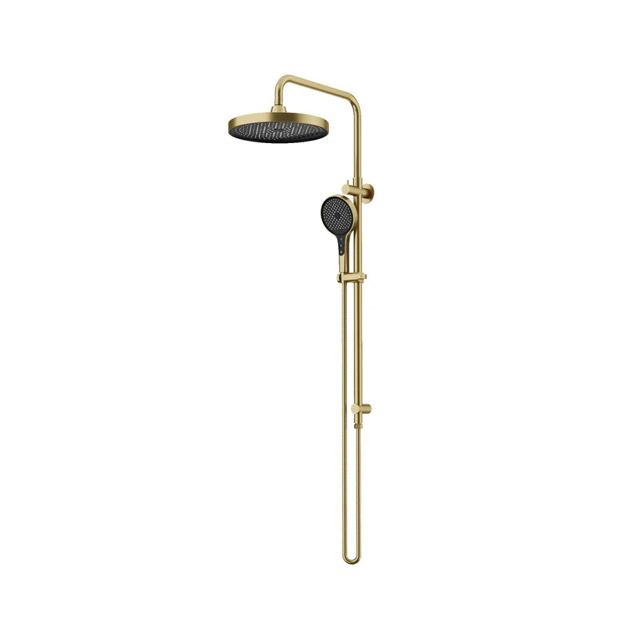 Amoza Twin Shower On Rail - Brushed Gold