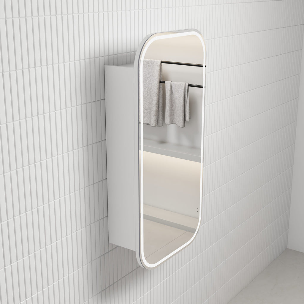 Aulic Vienna LED Shaving Cabinet - Matte White