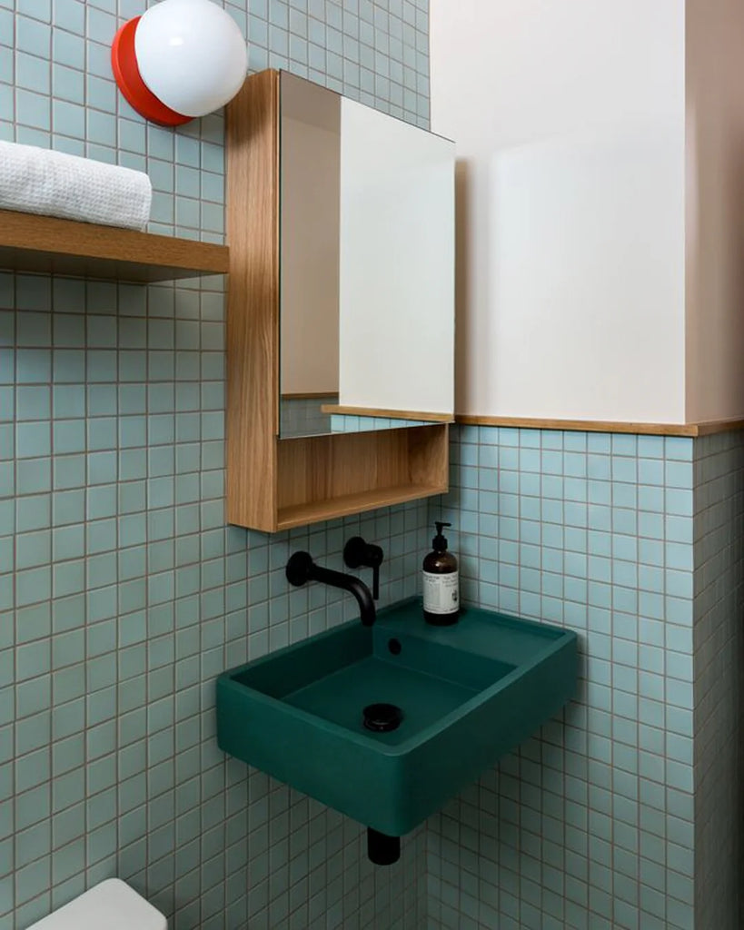 Nood Co Shelf 03 Basin Wall Hung - Teal