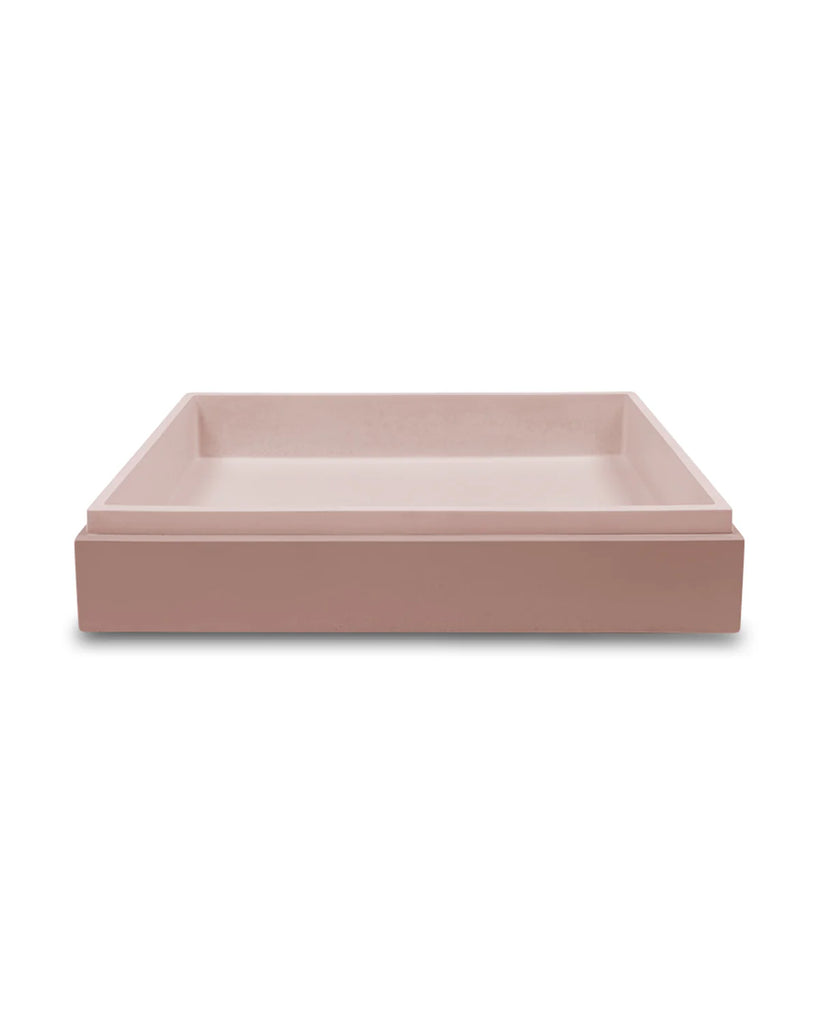 Nood Co Stepp Rectangle Basin Wall Hung - Blush Pink
