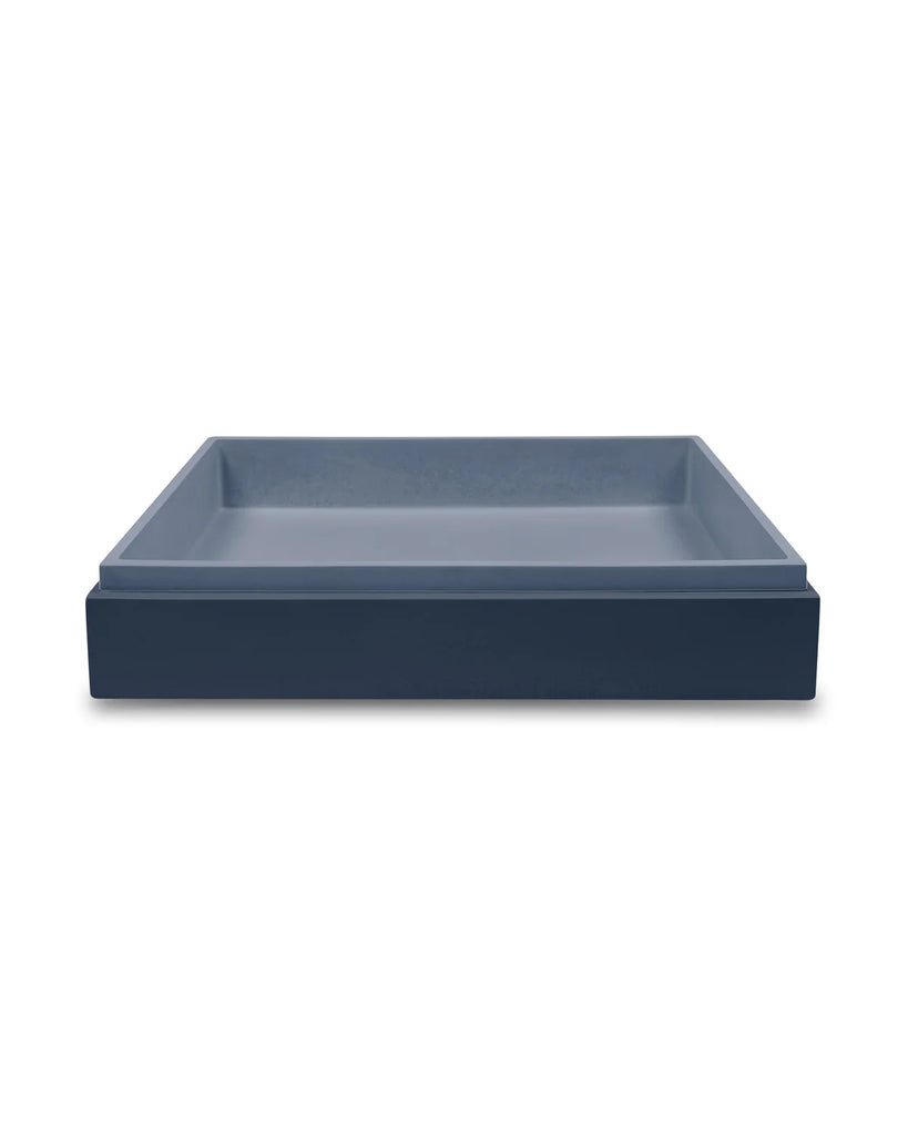 Nood Co Stepp Rectangle Basin Wall Hung - Copan Blue