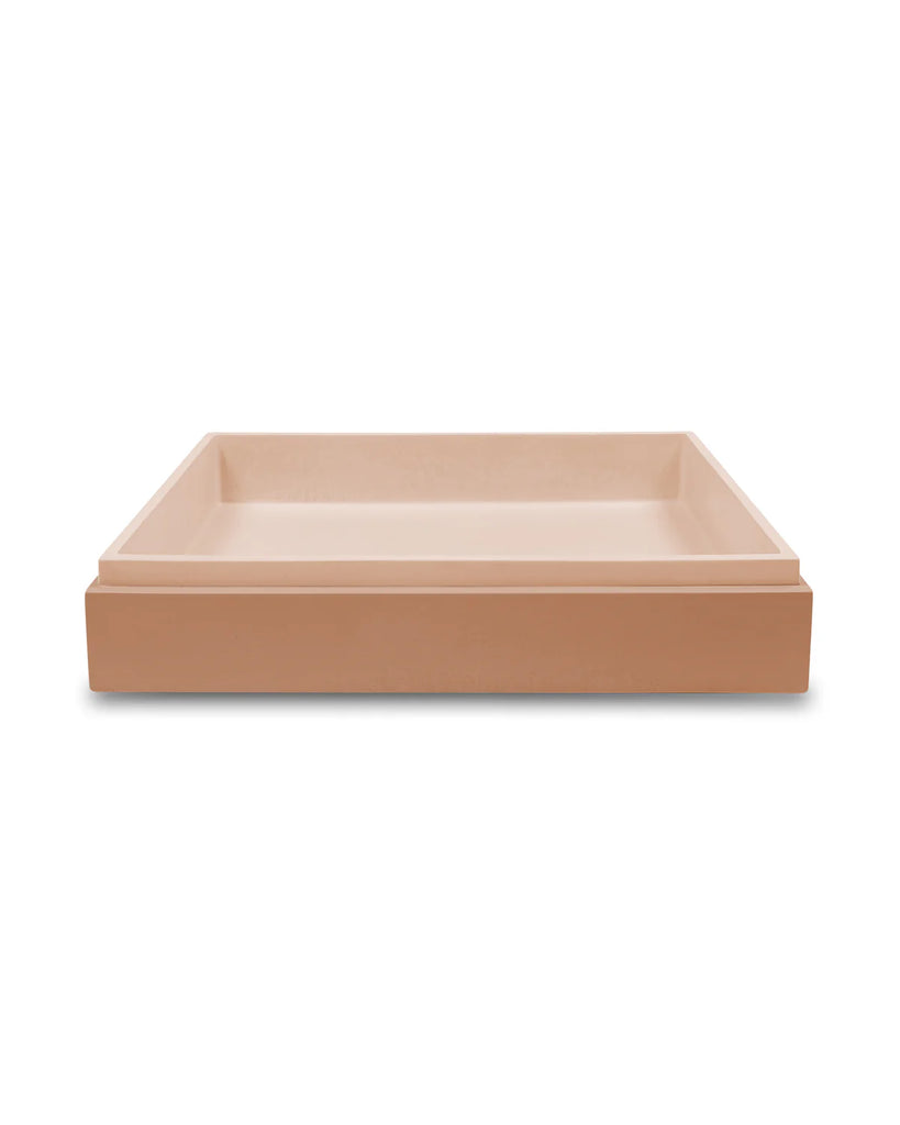 Nood Co Stepp Rectangle Basin Wall Hung - Pastel Peach
