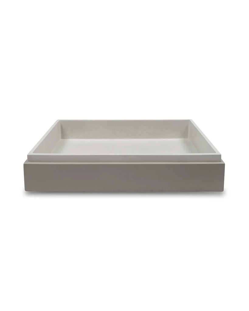 Nood Co Stepp Rectangle Basin Wall Hung - Sky Grey