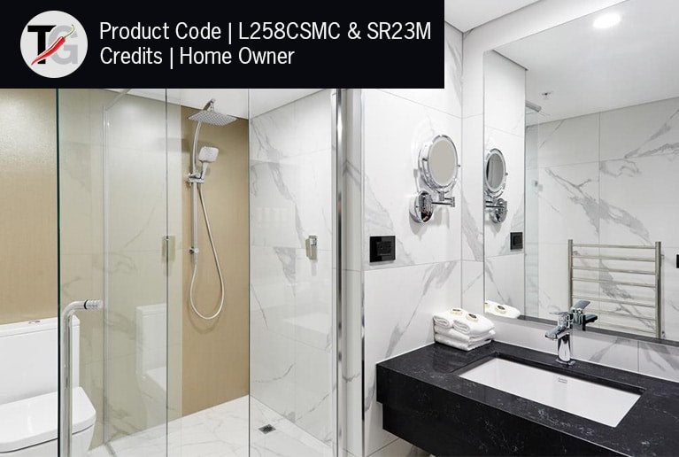 Thermogroup 8 Bar Straight Round Ladder Heated Towel Rail - Stainless Steel