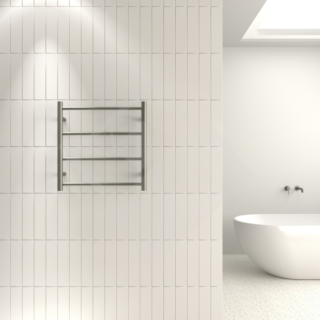 Thermogroup 4 Bar Round Ladder Heated Towel Rail - Gunmetal Grey