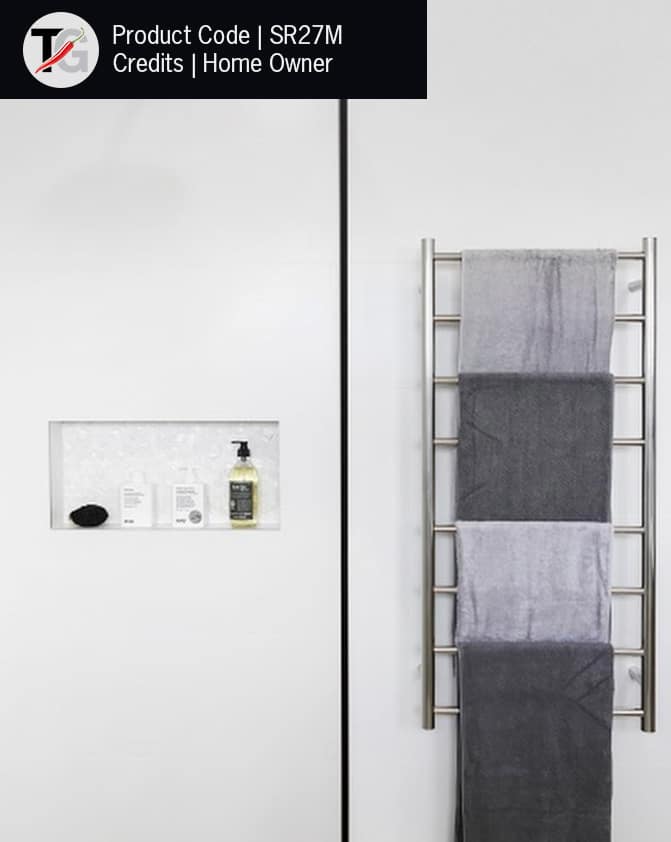 Thermogroup 8 Bar Straight Round Ladder Heated Towel Rail - Stainless Steel