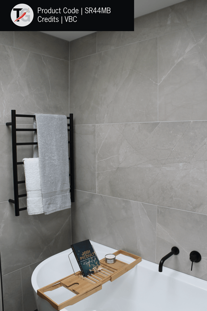 Thermogroup 7 Bar Round Ladder Heated Towel Rail - Matte Black