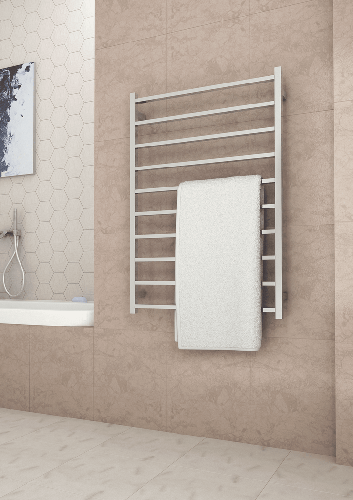 Thermogroup Straight Square Ladder Heated Towel Rail - Stainless Steel