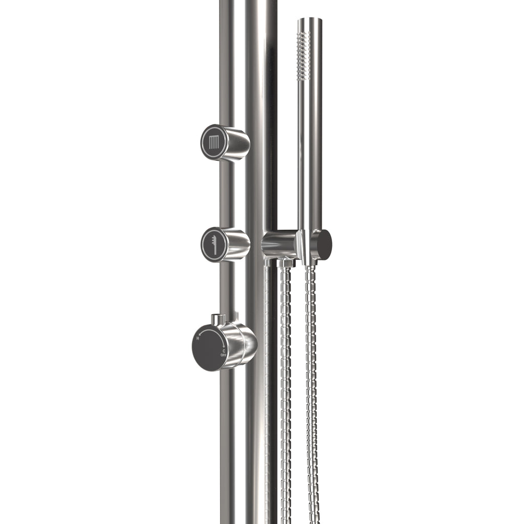 Yarra Freestanding Outdoor Shower Kit 316 Hydro Jet Stainless Steel