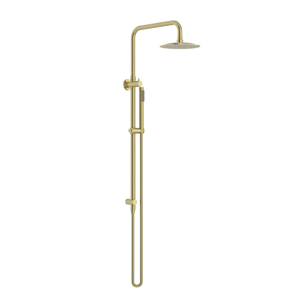 Elle Twin Rail Outdoor Showers 316 Stainless Steel - Brushed Gold