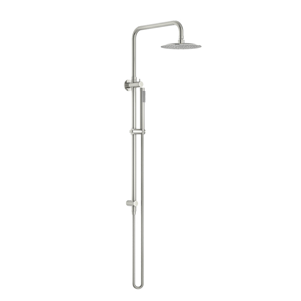Elle Twin Rail Outdoor Showers 316 Stainless Steel - Brushed Stainless