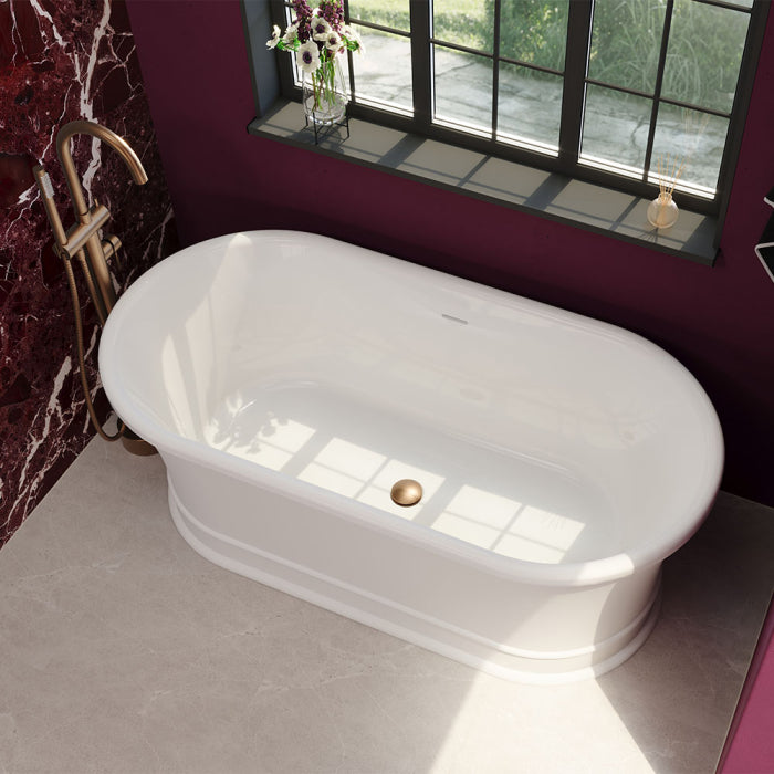 Fienza Lillian Freestanding Solid Surface and Acrylic Bath - Matte White