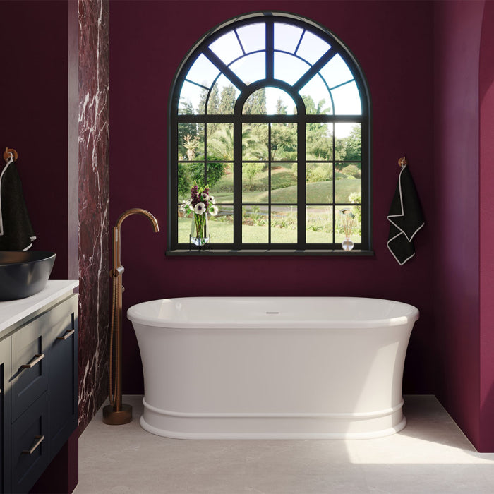 Fienza Lillian Freestanding Solid Surface and Acrylic Bath - Matte White