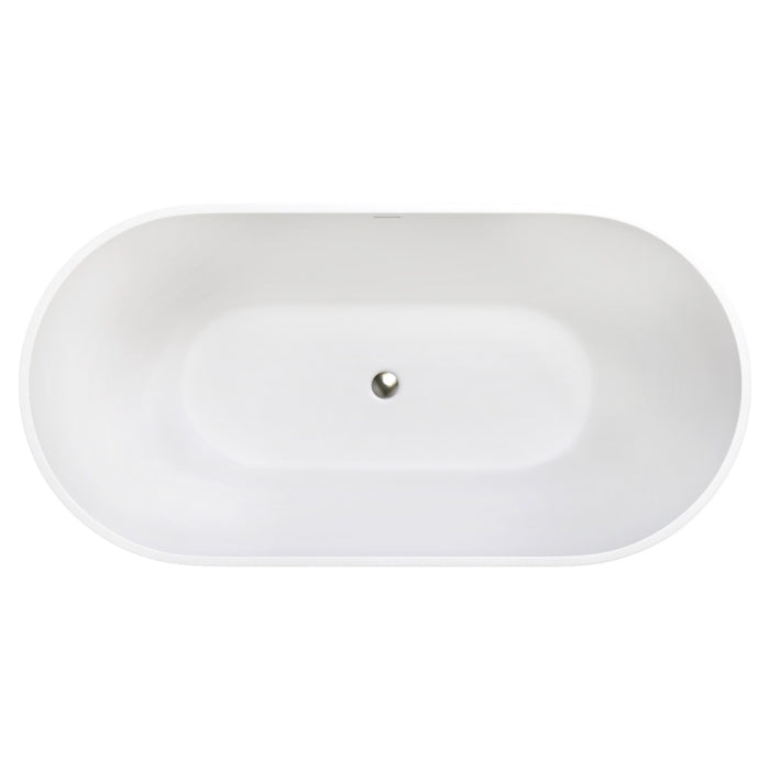 Fienza Nero Freestanding Stone Bath 1780mm - Matte White
