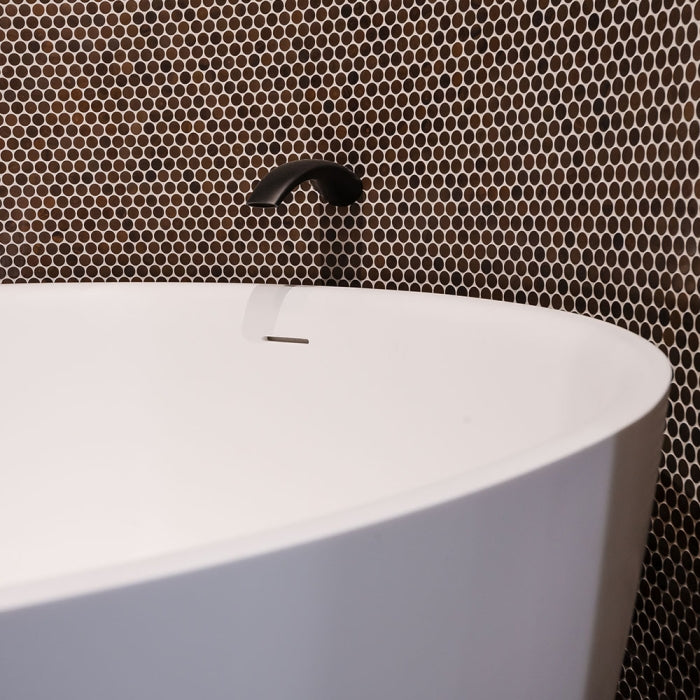 Fienza Shinto Freestanding Stone Bath 1350mm - Matte White